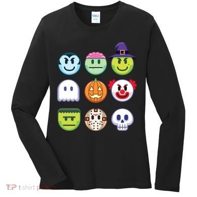 Funny Halloween Emoji's Women's Long Sleeve Shirt