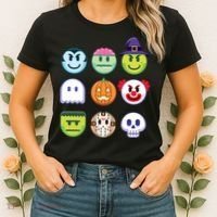 Funny Halloween Emoji's Women's T-Shirt thumb 2