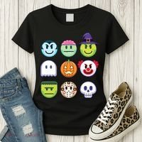 Funny Halloween Emoji's Women's T-Shirt thumb 3