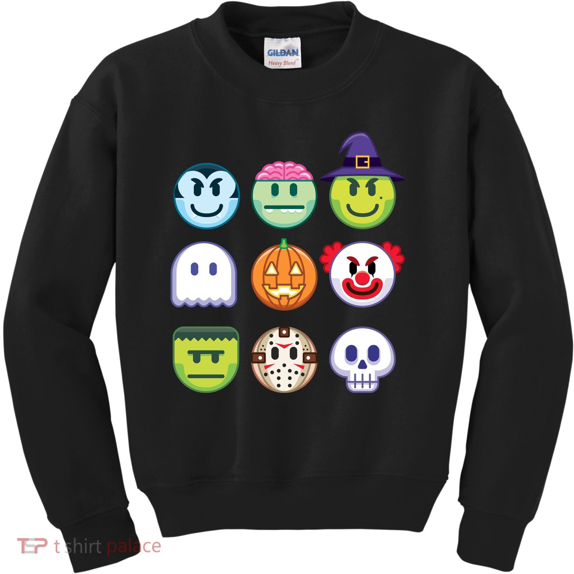 Funny Halloween Emoji's Kids Sweatshirt