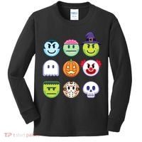 Funny Halloween Emoji's Kids Long Sleeve Shirt thumb 0