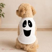 Funny Halloween Ghost Face Doggie Tank thumb 2