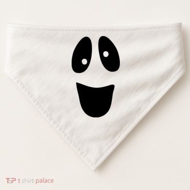Funny Halloween Ghost Face USA-Made Doggie Bandana
