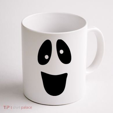 Funny Halloween Ghost Face Coffee Mug back