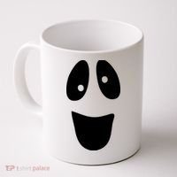Funny Halloween Ghost Face Coffee Mug thumb 0