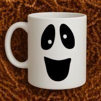 Funny Halloween Ghost Face Coffee Mug thumb 2