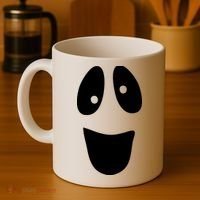 Funny Halloween Ghost Face Coffee Mug thumb 4