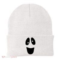 Funny Halloween Ghost Face Beanie thumb 0
