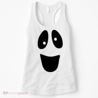 Funny Halloween Ghost Face Women's Tank Top thumb 0