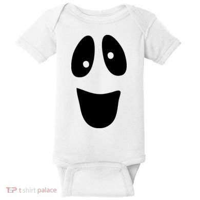 Funny Halloween Ghost Face Baby Bodysuit
