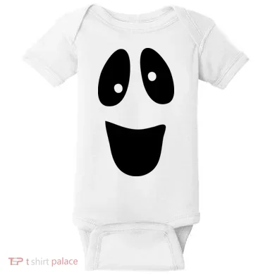 Funny Halloween Ghost Face Baby Bodysuit