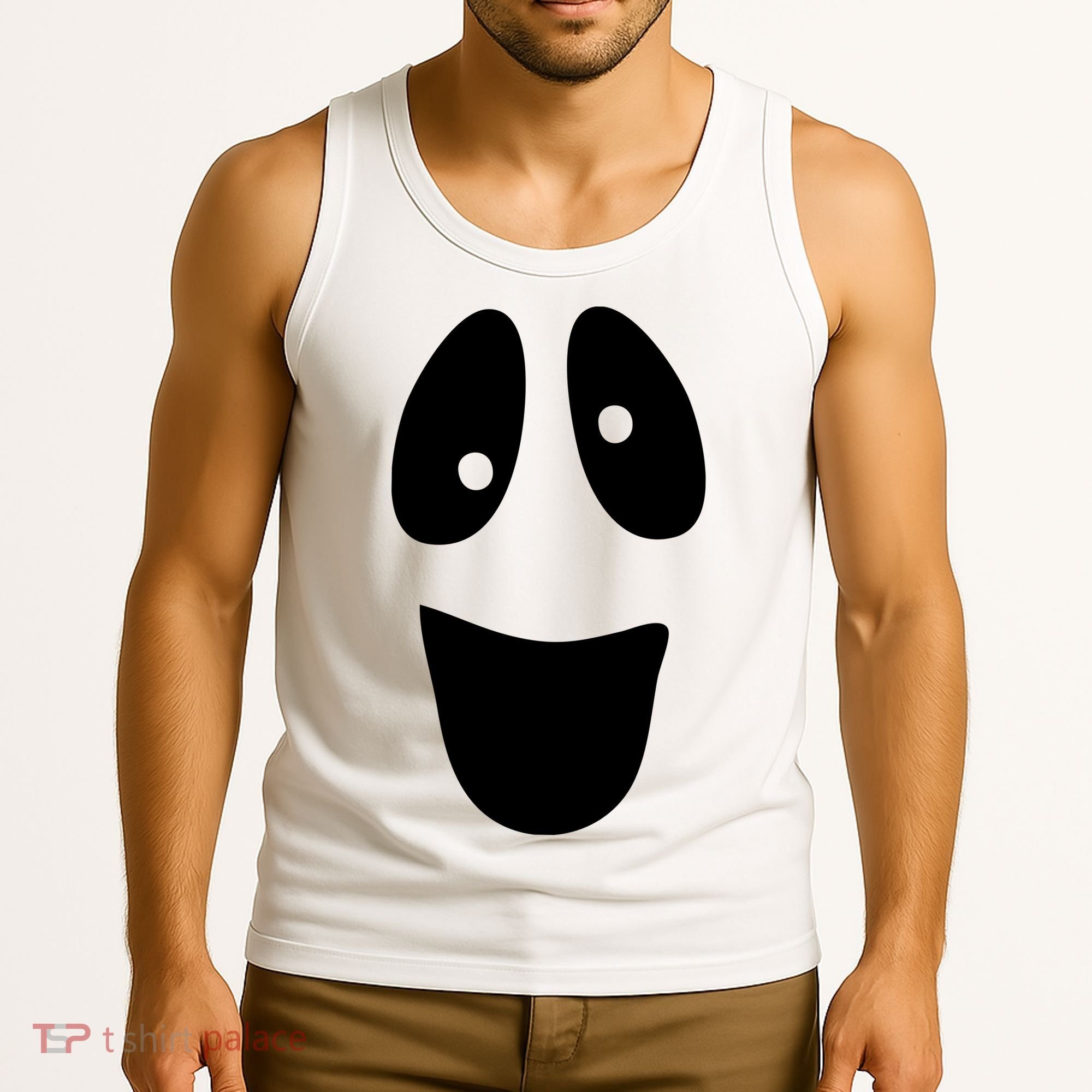 Funny Halloween Ghost Face Tank Top