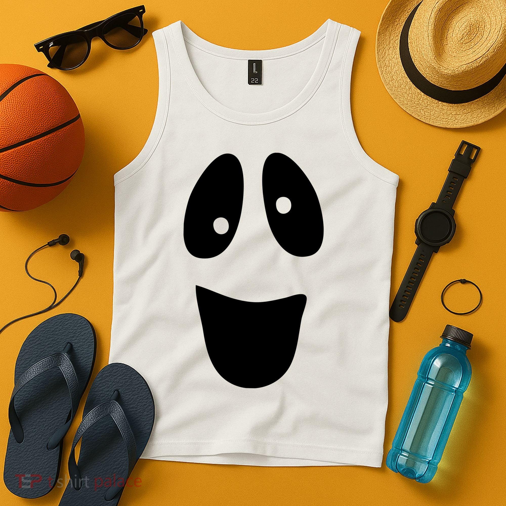 Funny Halloween Ghost Face Tank Top