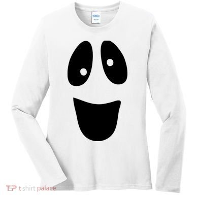 Funny Halloween Ghost Face Women's Long Sleeve Shirt