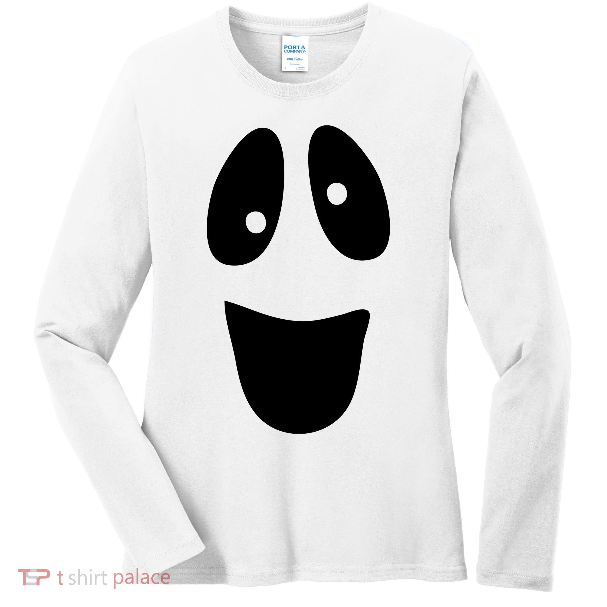 Funny Halloween Ghost Face Women's Long Sleeve Shirt