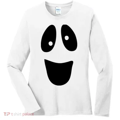 Funny Halloween Ghost Face Women's Long Sleeve Shirt