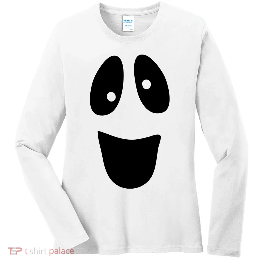 Funny Halloween Ghost Face Women's Long Sleeve Shirt