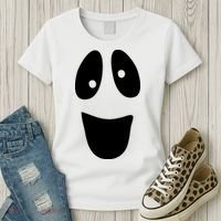 Funny Halloween Ghost Face Women's T-Shirt thumb 3