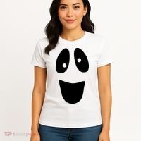 Funny Halloween Ghost Face Women's T-Shirt thumb 4