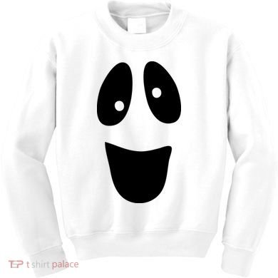 Funny Halloween Ghost Face Kids Sweatshirt