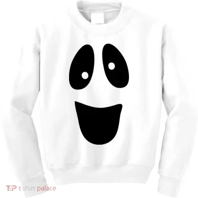 Funny Halloween Ghost Face Kids Sweatshirt