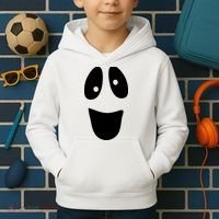 Funny Halloween Ghost Face Kids Hoodie thumb 2