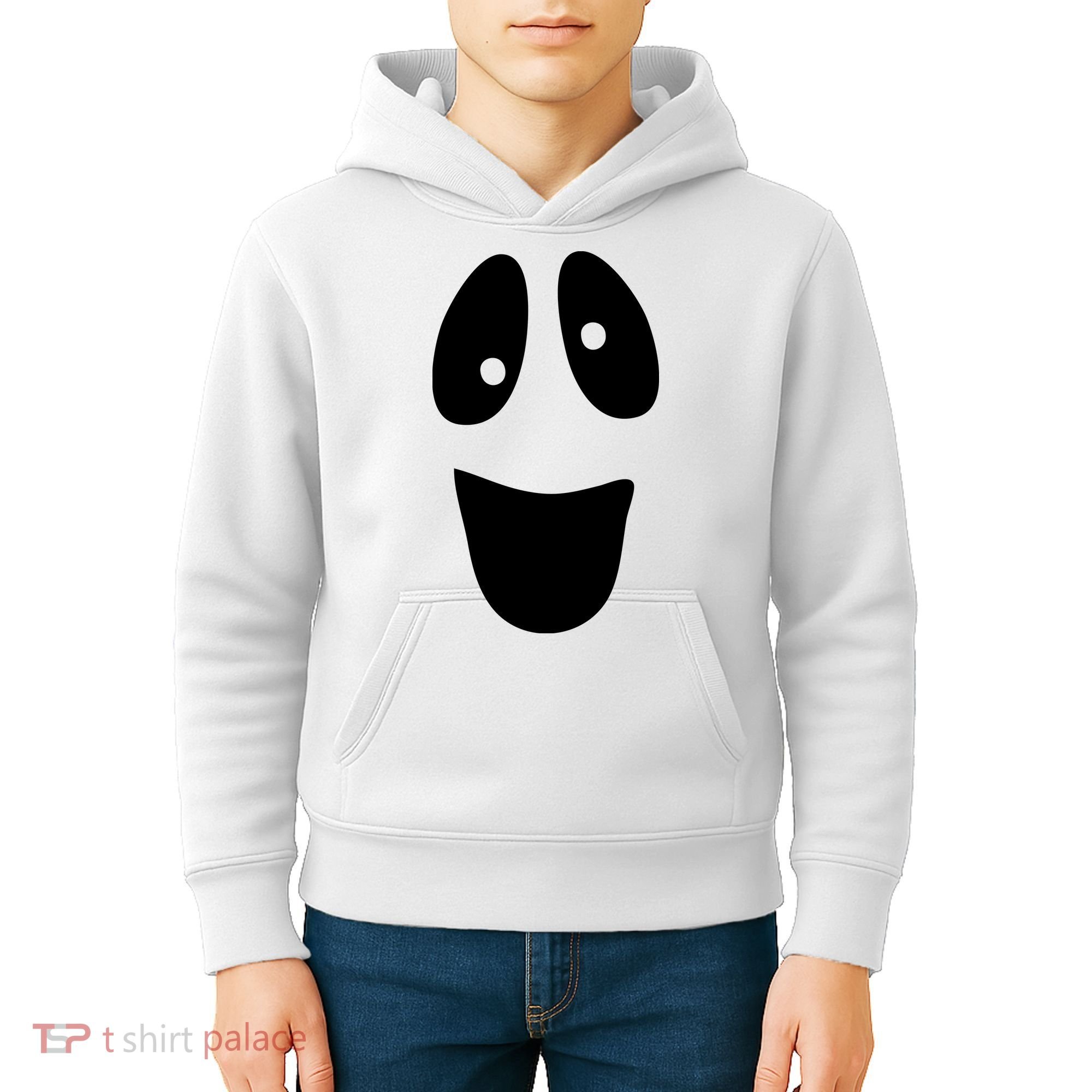 Funny Halloween Ghost Face Kids Hoodie