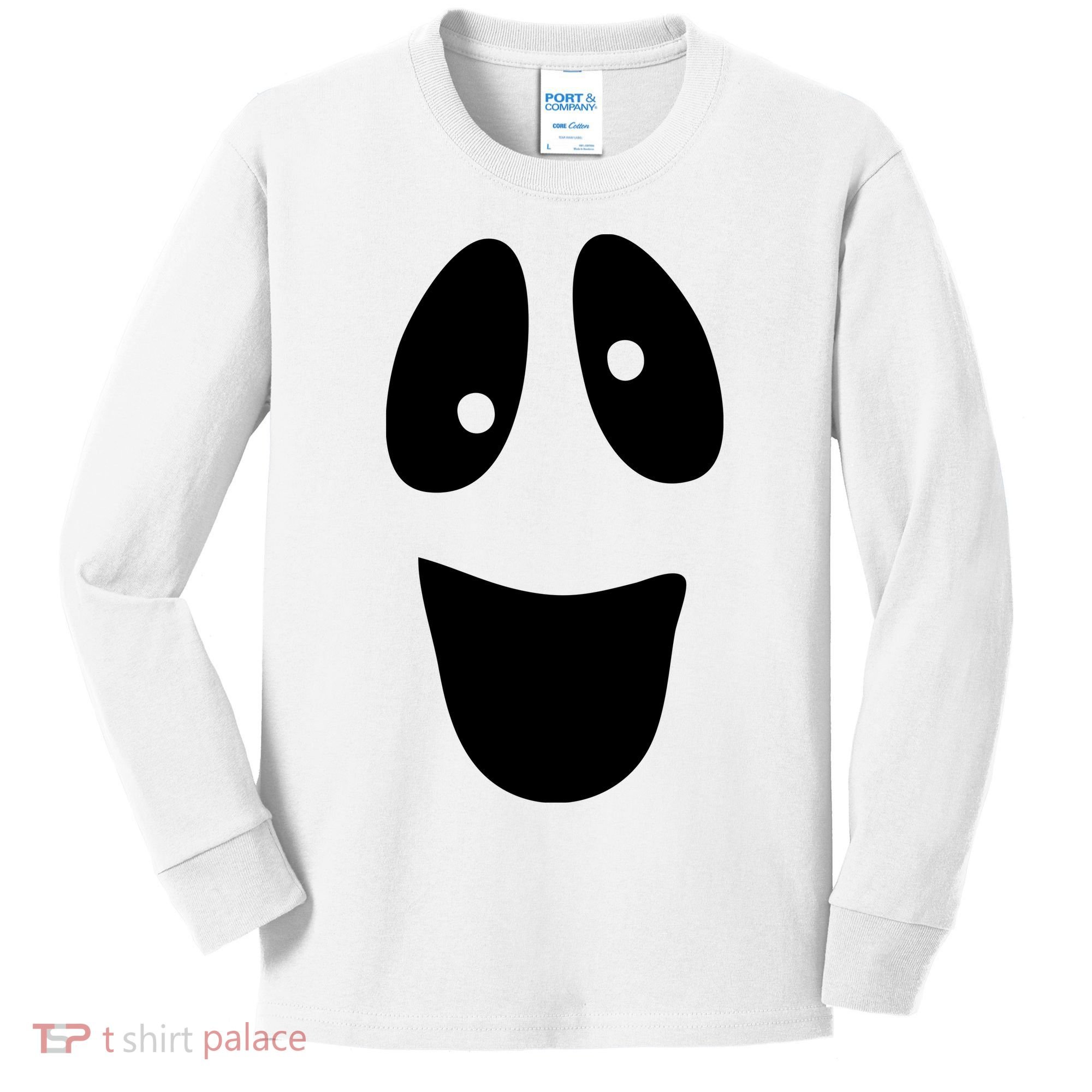 Funny Halloween Ghost Face Kids Long Sleeve Shirt