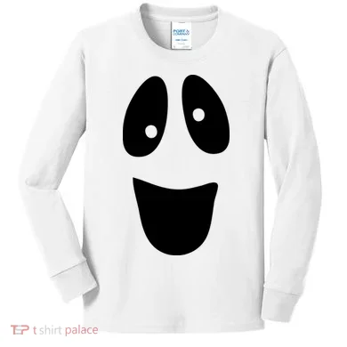 Funny Halloween Ghost Face Kids Long Sleeve Shirt