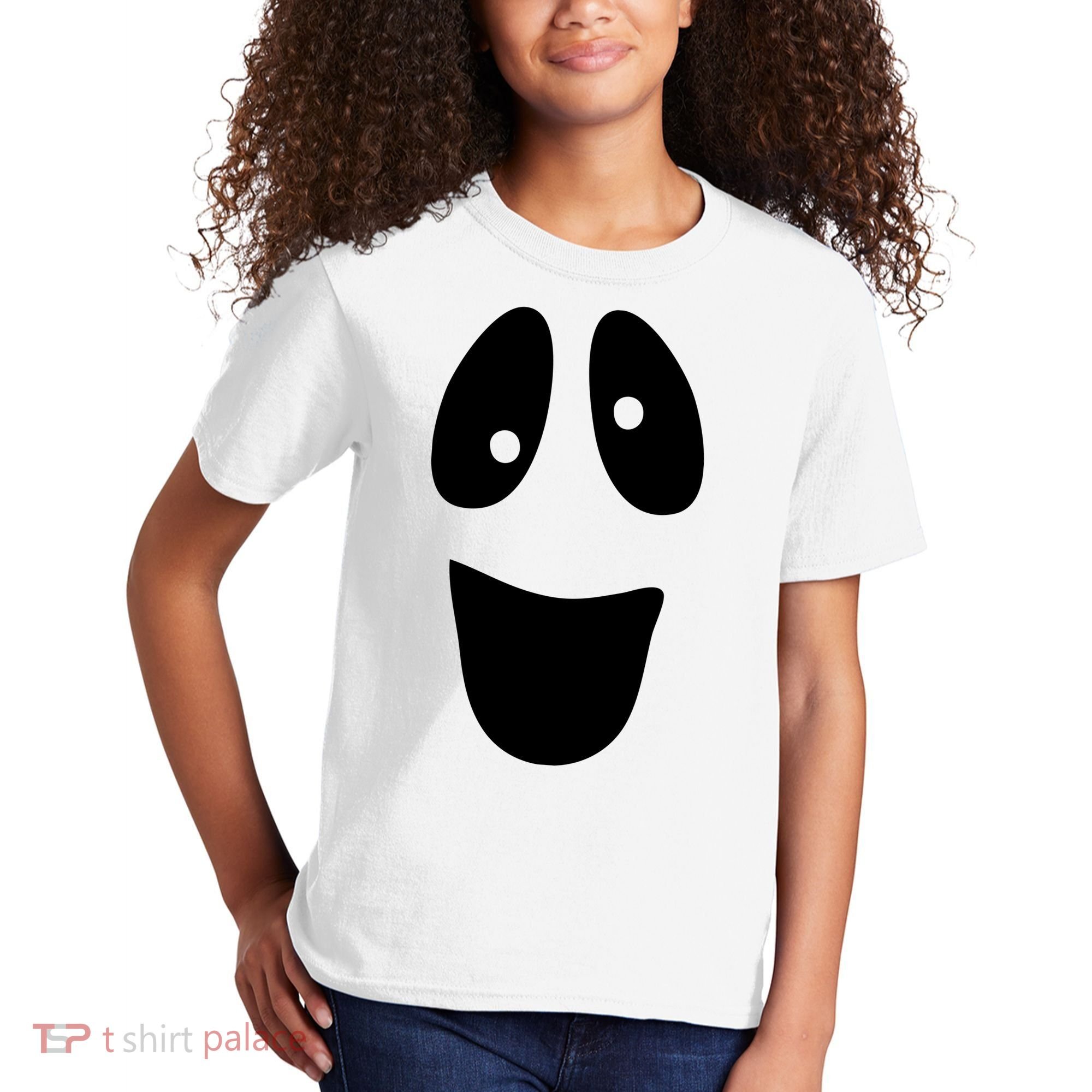 Funny Halloween Ghost Face Kids T-Shirt