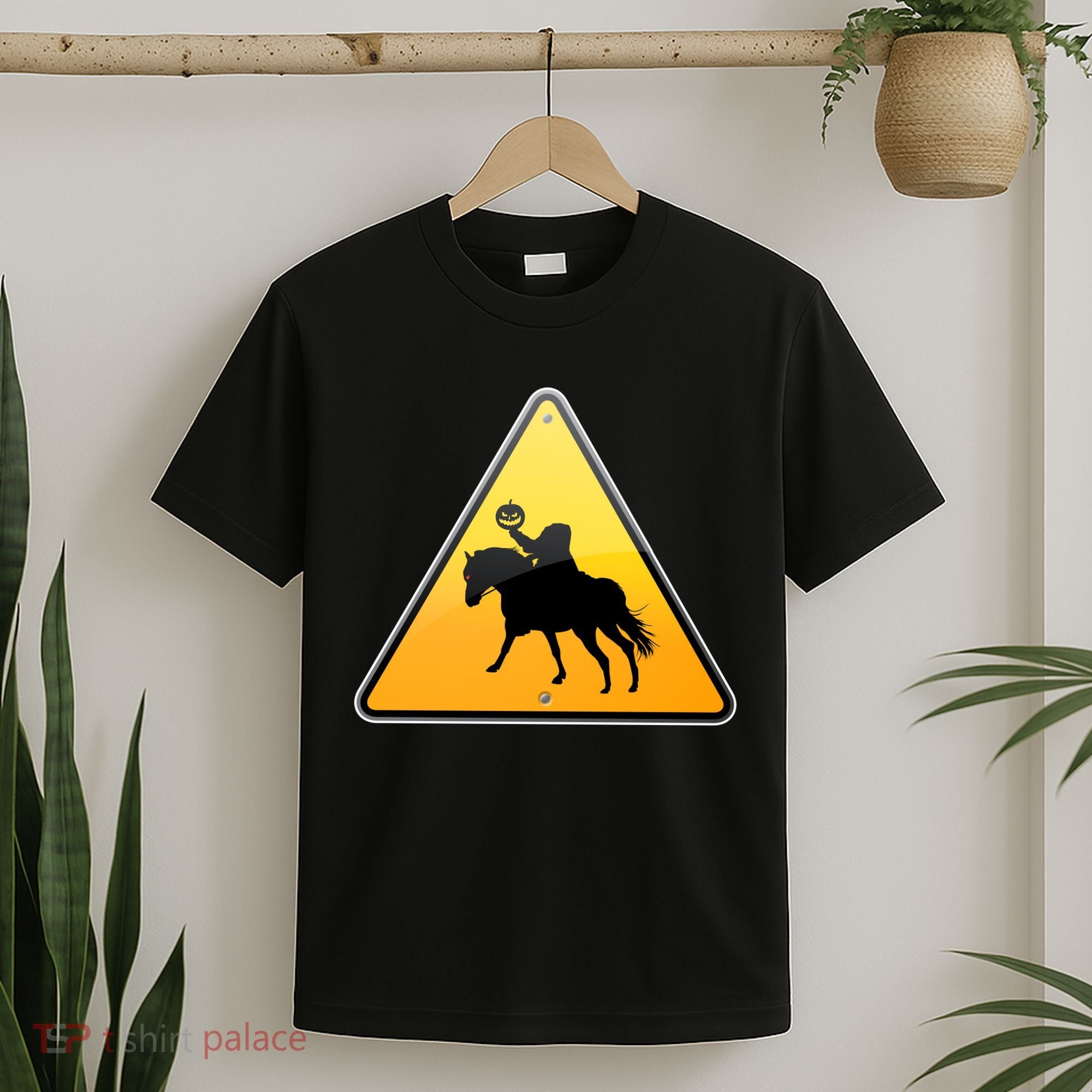 Funny Halloween Headless Horseman Crossing T-Shirt