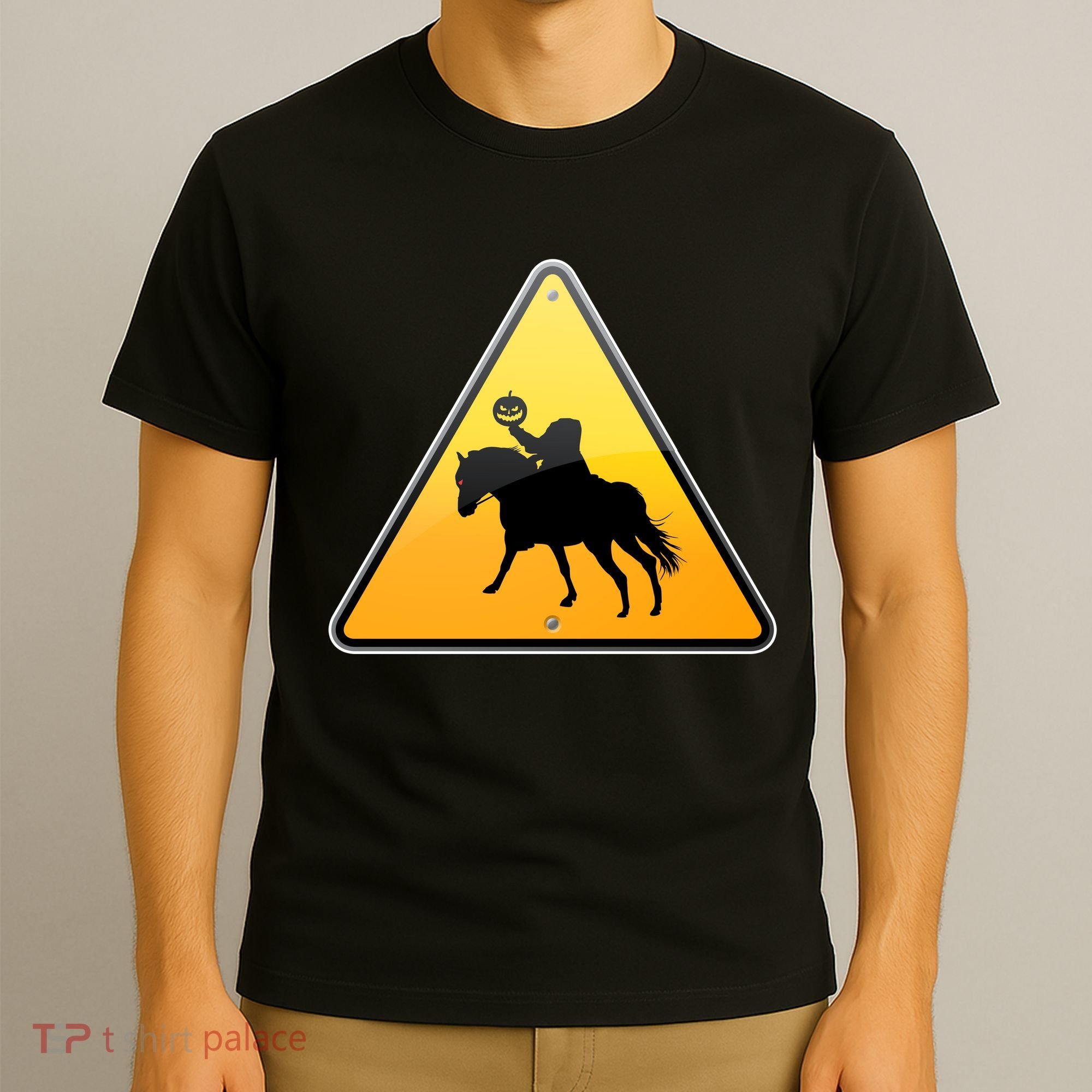 Funny Halloween Headless Horseman Crossing T-Shirt