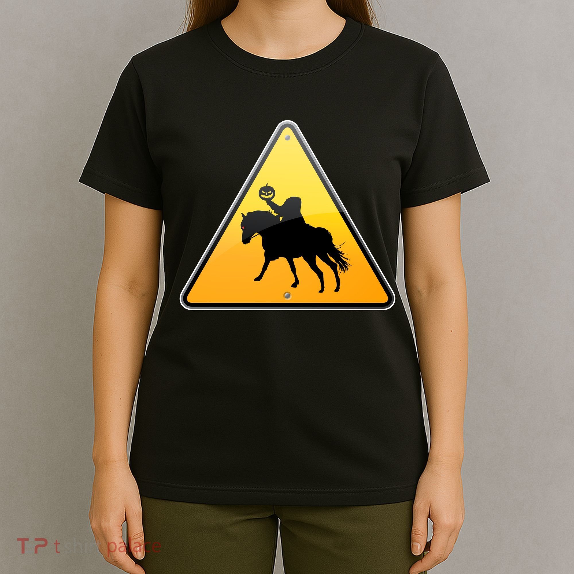 Funny Halloween Headless Horseman Crossing T-Shirt
