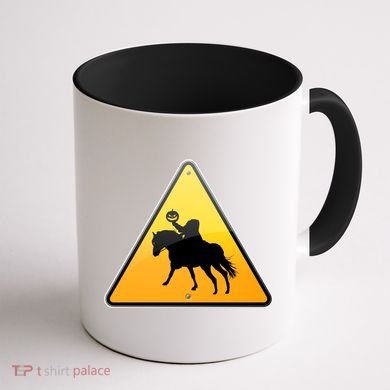 Funny Halloween Headless Horseman Crossing Coffee Mug back