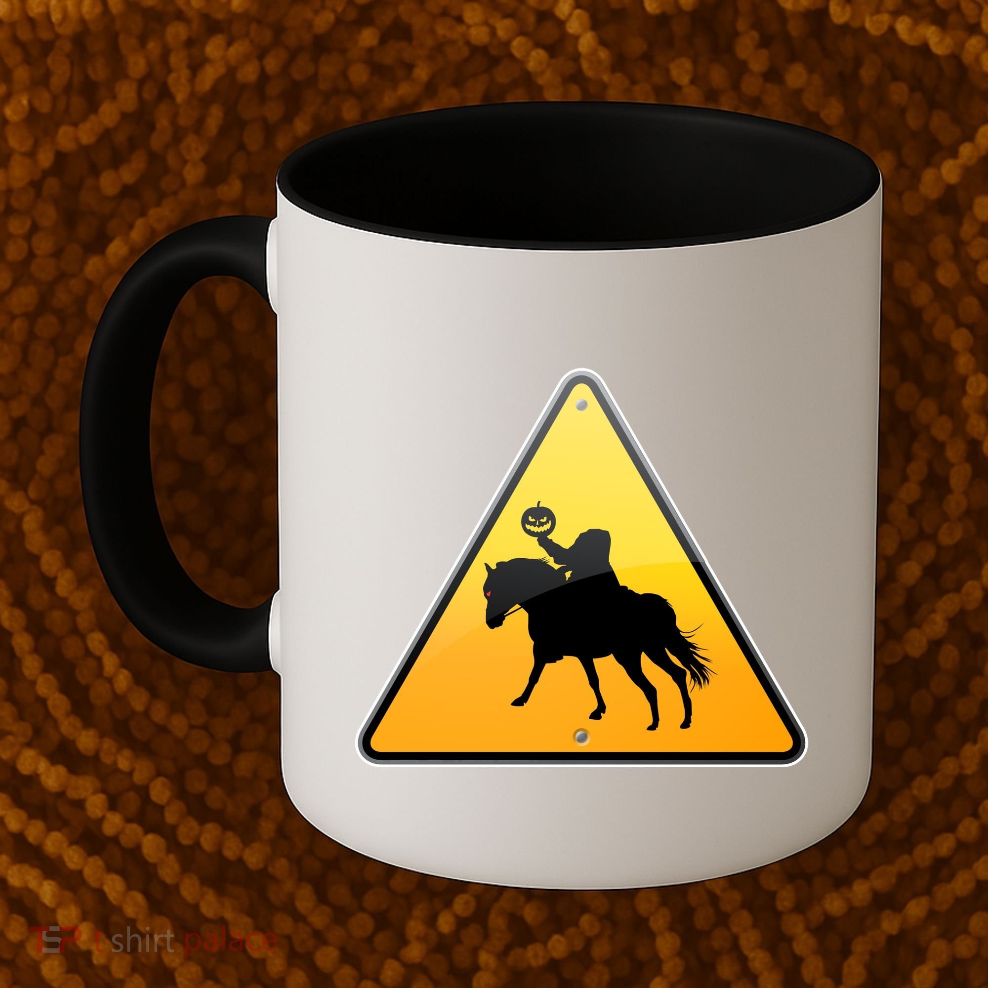 Funny Halloween Headless Horseman Crossing Coffee Mug