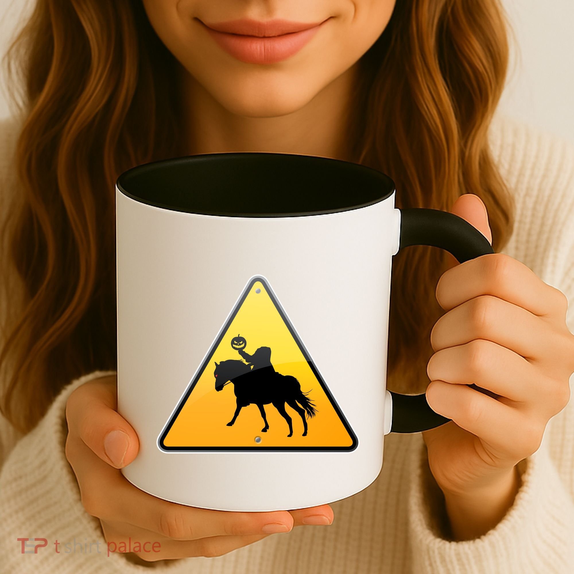 Funny Halloween Headless Horseman Crossing Coffee Mug