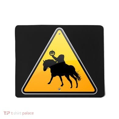 Funny Halloween Headless Horseman Crossing Mousepad