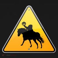 Funny Halloween Headless Horseman Crossing Ornament thumb 1