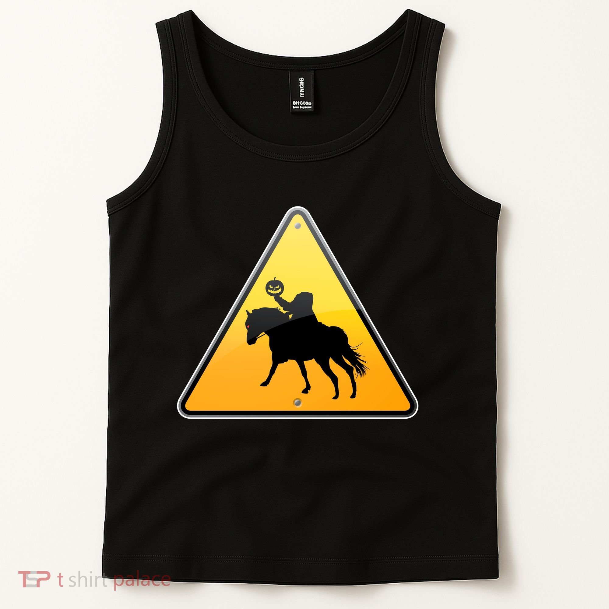 Funny Halloween Headless Horseman Crossing Tank Top