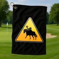Funny Halloween Headless Horseman Crossing Golf Towel thumb 1