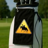Funny Halloween Headless Horseman Crossing Golf Towel thumb 2