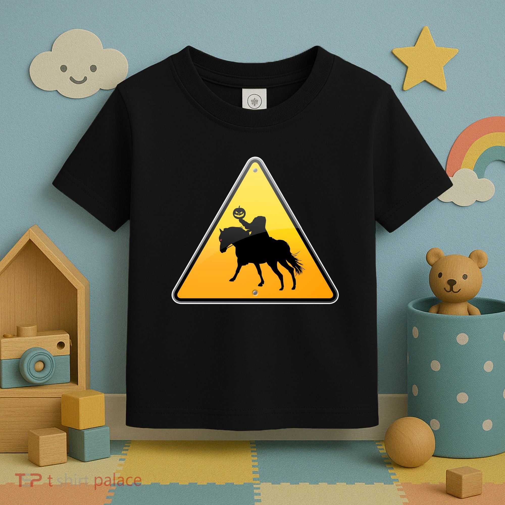 Funny Halloween Headless Horseman Crossing Toddler T-Shirt