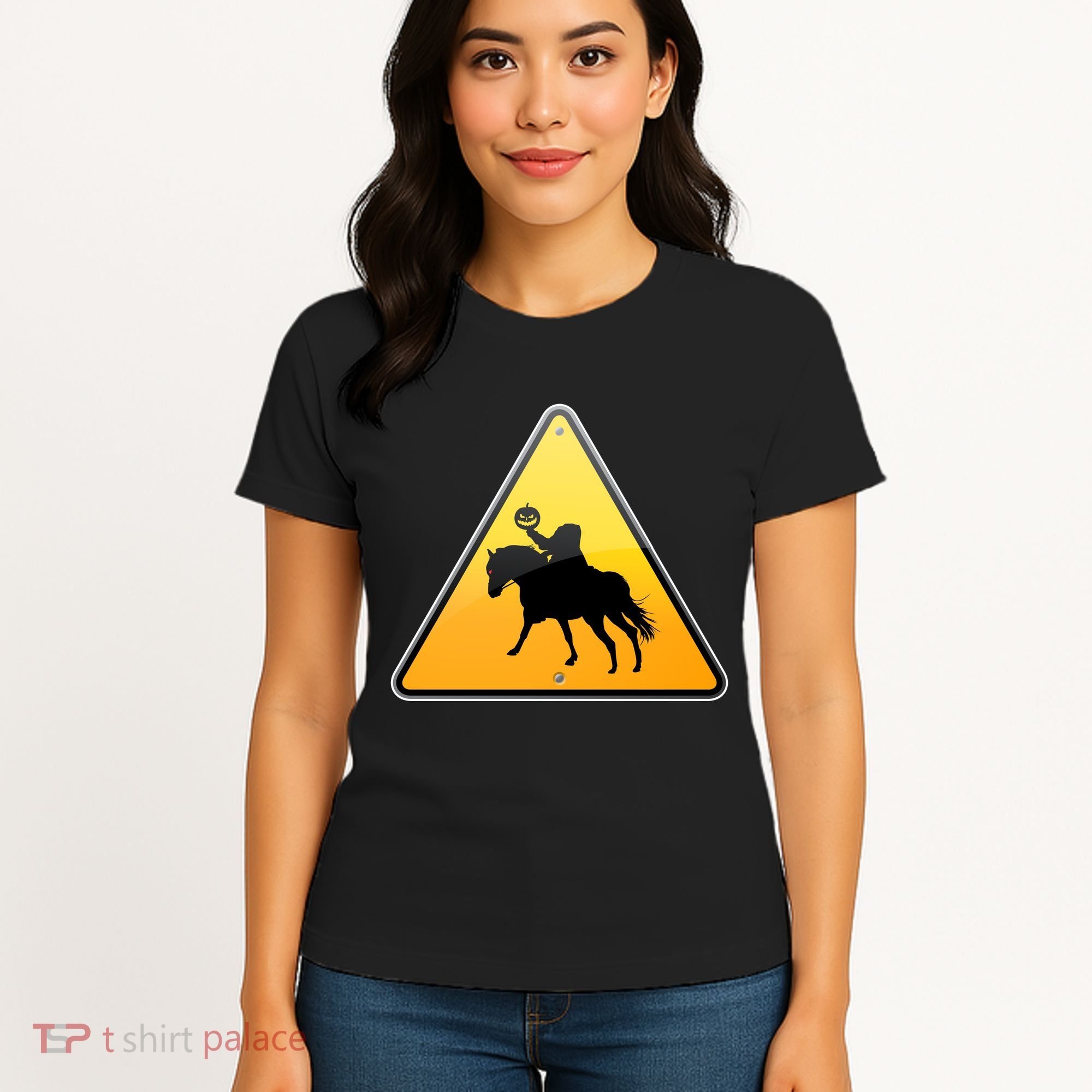 Funny Halloween Headless Horseman Crossing Women's T-Shirt