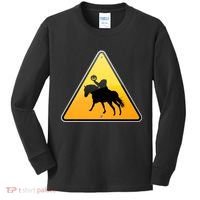 Funny Halloween Headless Horseman Crossing Kids Long Sleeve Shirt thumb 0