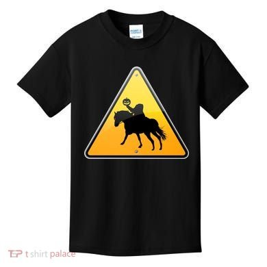 Funny Halloween Headless Horseman Crossing Kids T-Shirt