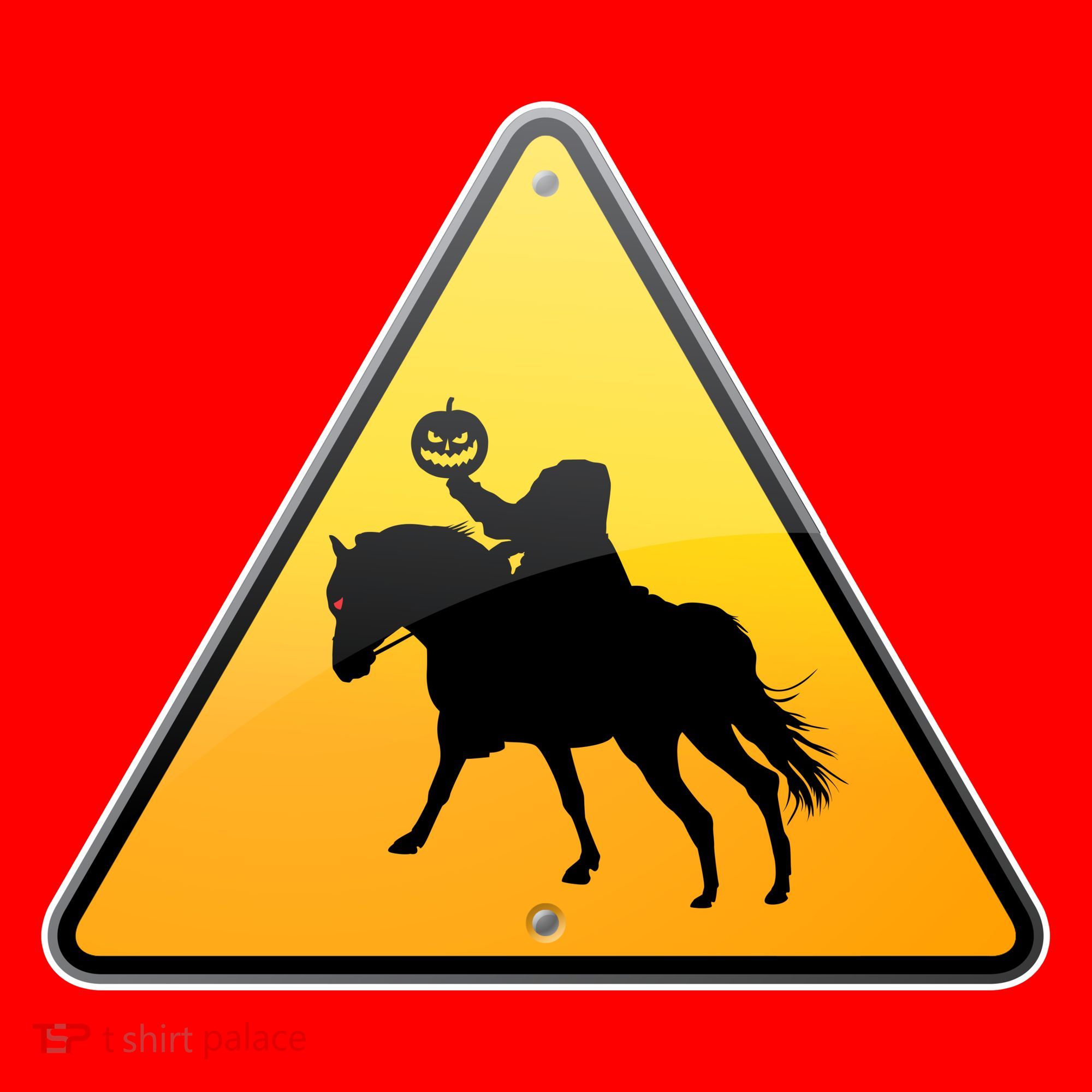 Funny Halloween Headless Horseman Crossing Santa Hat