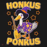 Funny Halloween Honkus Ponkus Duck Button thumb 1