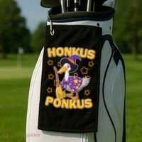 Funny Halloween Honkus Ponkus Duck Golf Towel thumb 2