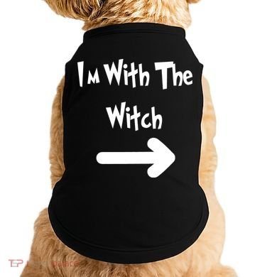 Funny Halloween I'm With The Witch  Doggie Tank