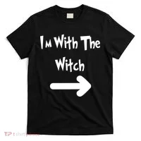 Funny Halloween I'm With The Witch  T-Shirt thumb 0